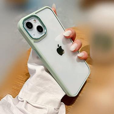 Imagem de Capa de armadura transparente à prova de choque para iphone 13 12 11 pro max x xr xs 7 8 plus se2 capa híbrida de proteção de câmera de metal, b, para i7, i8