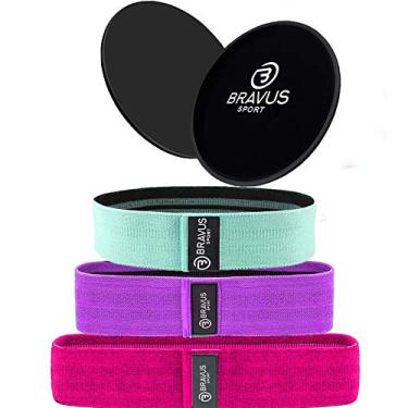 Imagem de Disco de Deslizamento + Trio Hip Bands Forte, Super Forte e Super Extra Forte Bravus Sport