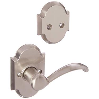 Imagem de Kwikset 968AULLH-15 Maçaneta falsa interior esquerda Austin acabamento em níquel acetinado