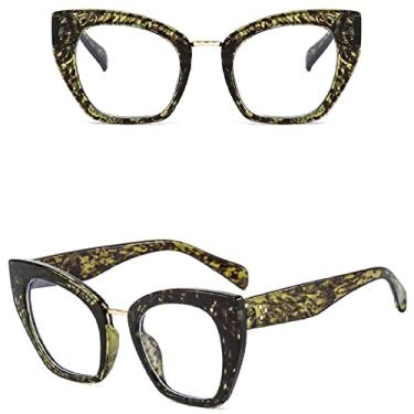 Imagem de Moda feminina de vidro óculos de olho de gato armação de leopardo óculos para mulheres retrô clara transparente Fram, 8, China