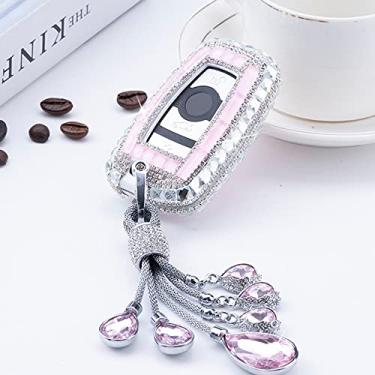 Imagem de CSHU Porta-chaves do carro capa porta-chaves porta-chaves, adequado para BMW 520 525 f30 f10 F18 118i 320i 3 5 7Série X3 X4 M3 M4 M5 E34 E36 E90, A, porta-chaves rosa