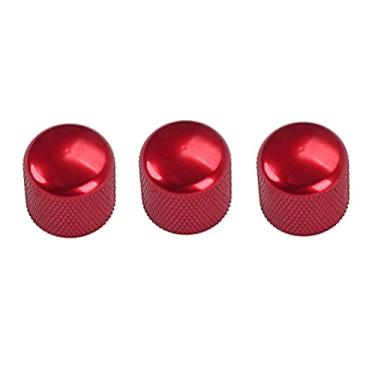 Imagem de 3 peças potenciômetro guitarra elétrica botões de controle de volume peças vermelhas