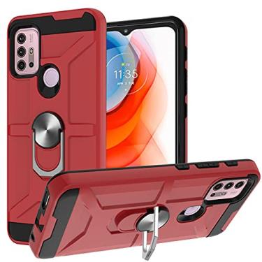 Imagem de YUNCHAO Caixa de telefone Para Motorola Moto G10 / G30 Goda de guerra TPU + PC Case de proteção magnética à prova de choque com suporte para anel capa para celular