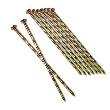 Imagem de MAOMBO Pregos de grama de metal, 200 peças, estacas de paisagem de 15 cm, pontas de paisagem galvanizadas em espiral, pregos de jardim para grama artificial, borda de pavimentação, barreira de ervas daninhas, borda de gramado, carpintaria e mais