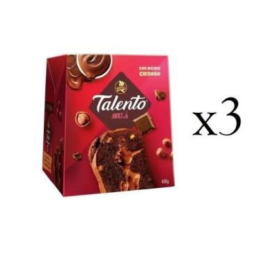 Imagem de Panettone Talento Recheio Cremoso Chocolate E Avelã 400G-3Un - Garoto