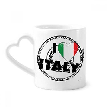 Imagem de I Love Italy Word Flag Love Heart Pattern Mug Coffee Ceramic Drinkware Glass Heart Cup