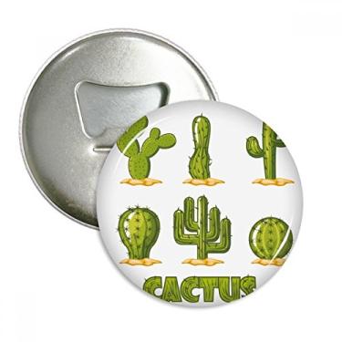 Imagem de Abridor de garrafas com ímã de geladeira com estampa de cacto e suculentas