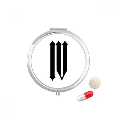 Imagem de Numerais romanos quatro em estojo de comprimidos preto silhueta bolso caixa de armazenamento de remédios dispensador de recipiente