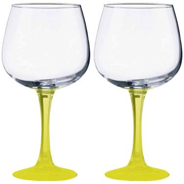 Imagem de Conjunto de Taças para Gin Vicrila Ibiza com Base Amarela 720 ml – 2 Peças