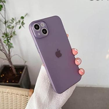 Imagem de Capa de telefone fosca ultra fina e macia para iPhone 14 Pro Max 11 13 12 Mini 7 8 Plus XS X XR Capa roxa transparente transparente, roxo escuro, para SE 2, para SE 3
