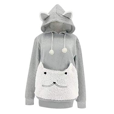 Imagem de Vaveren Moletom com Capuz para Animais de Estimação, Bolsa Grande, Manga Comprida, Roupas Femininas, Pulôver, para Cachorro, Esportes Ao Livre, XXL