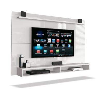 Imagem de Painel Para Tv Até 65" Com Prateleira 1,80M Max Branco
