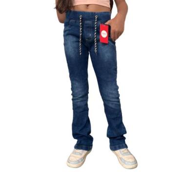 Imagem de Calça Jeans Flare Infantil Juvenil Meninas 4 6 8 10 12 14 E 16 Anos -