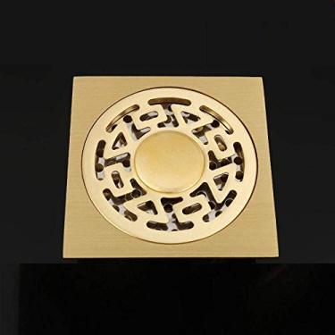 Imagem de Ralo do chuveiro Ralo de resíduos Filtro Desodorante de cobre Ralo de piso Auto-escorvante de uso único Cozinha de dupla espessura Casa de banho