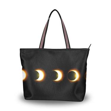 Imagem de Bolsa de ombro feminina My Daily Eclipse Solar e Lunar, Multi, Large
