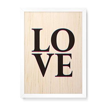 Imagem de Arte Maníacos Quadro Decorativo em Madeira Love - 23x16,25cm (Moldura caixa em laca branca)