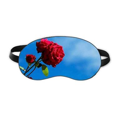 Imagem de Blue Sky Red Roses Green Leaves Sleep Eye Shield Soft Night Vlindfold Shade Cover