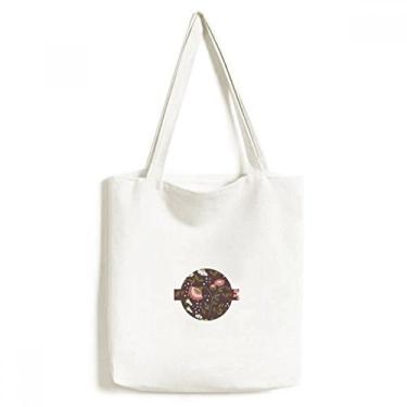 Imagem de Bolsa de lona com tinta vegetal marrom bolsa de compras casual bolsa de mão