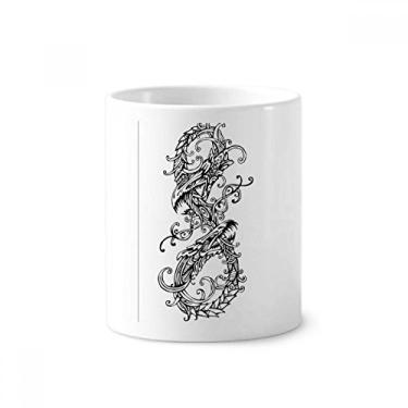 Imagem de Dois dragões chineses animal abstrato escova de dentes caneca, suporte de cerâmica, copo lápis