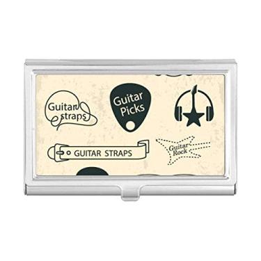 Imagem de Estojo para fone de ouvido com estampa de instrumento musical e porta-cartões