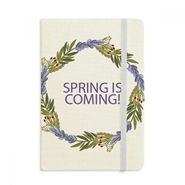 Imagem de Guirlanda redonda caderno de plantas de flores azuis oficial tecido capa dura diário clássico