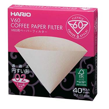 Imagem de Filtro de Papel Natural Para Coador de Café V60, Tamanho 02, Caixa Com 40 Hario 0 Marrom