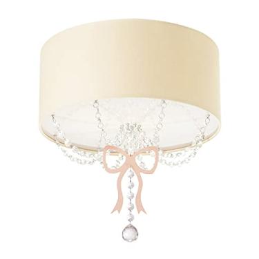 Imagem de Luminária Plafon Infantil Laço Cúpula Crú 30X15 2E27