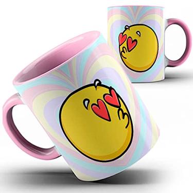Imagem de Caneca xicara Namorados emoji apaixonado (Rosa)