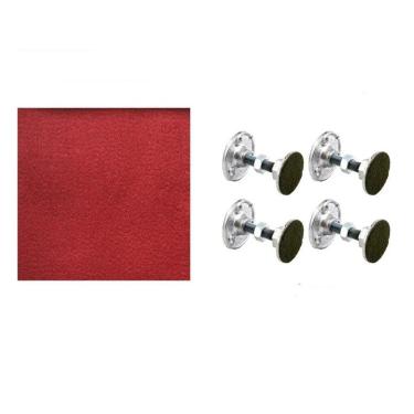 Imagem de Kit 2,3m Tecido Lã Vinho + Pé Nivelador Bilhar Sinuca Pano