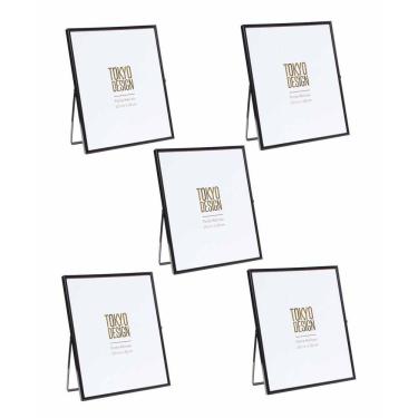 Imagem de Kit com 5 Porta Retrato em Metal e Vidro 20x25 Moldura Preto