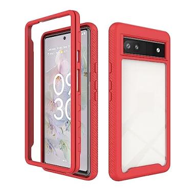 Imagem de Pixel 6A Shell Pixel7 7A 7 Pro Shock Absorber Clear Crystal Reinforced Hybrid Body Armor Cover para Pixel 6 Pro Funda (Color : Red, Size : For Pixel 7a)