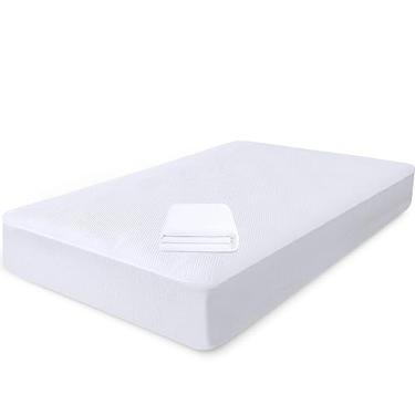 Imagem de Capa Protetora de Colchão Viúva Impermeável 100% Silencioso de Malha Premium 128X188X36cm - BF Colchões