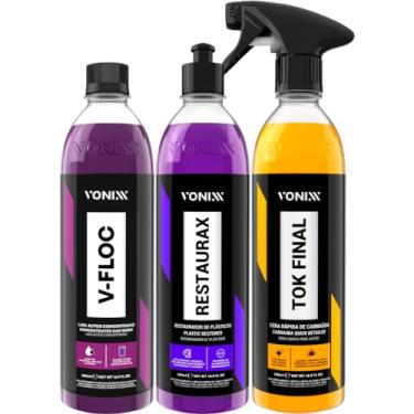 Imagem de V-Floc Shampoo pH Neutro Concentrado + Restaurador Restaurax + Cera Tok Final 500ml Vonixx