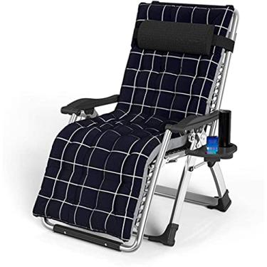 Imagem de Cadeira superdimensionada de gravidade zero, poltrona reclinável dobrável acolchoada com porta-copos e encosto de cabeça, espreguiçadeira, jardim, pátio, cadeira de praia ajustável (preto + veludo