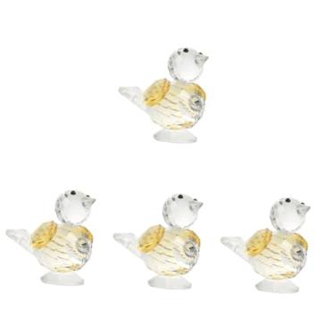 Imagem de LIFKOME 4 Pcs Pássaro De Cristal Estatueta De Coleção De Cristal Exclusivo Decoração De Artesanato Estátua De Pássaro Adesivos Infantis Animais Árticos Presente Vidro Delicado