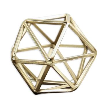 Imagem de 100 North Esfera geométrica decorativa dourada estatueta colecionável de 10 x 10 cm de metal