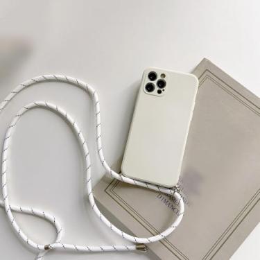 Imagem de Capa de telefone de silicone com alça de colar crossbody para Xiaomi 11T Mi 6x 8 9 SE A2 11i 11X Pro 11 Lite 5G CC9 Mix 2s 3 4, branco, para Mi 9 Lite
