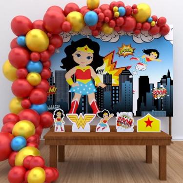 Imagem de Kit Decoração Festa de Aniversário Infantil Mulher Heroína M. Maravilha