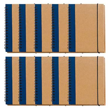 Imagem de Kit 10x Caderneta de Anotações Ecológica 10x14cm 60 Folhas Sem Pauta Azul