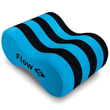 Imagem de Flow Swim Gear Boia de tração de treinamento – Flutuador de puxar para natação na piscina em tamanhos adulto e júnior (azul/preto, adulto)