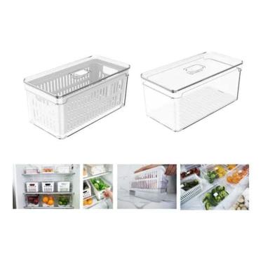 Imagem de Kit 2 Caixa Organizadora Geladeira Frutas Verduras 5 Litros