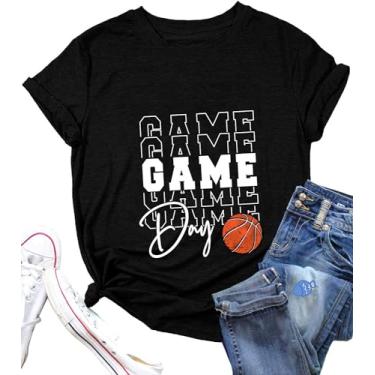 Imagem de Camiseta Basketball Mom Game Day Basketball Funny Novelty Graphic Top para mulheres, Dia do jogo, XXG