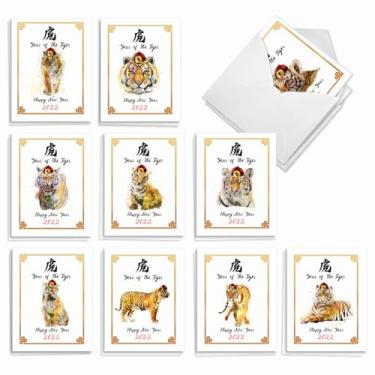 Imagem de The Best Card Company Ano do Tigre - 20 cartões sortidos de Ano Novo Chinês com envelopes (10 x 13 cm) - AM8989CNG-B2x10-22
