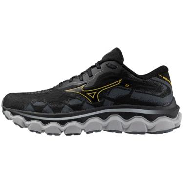 Imagem de Mizuno Tênis de corrida masculino Wave Horizon 7, Preto/Cítrico, 38