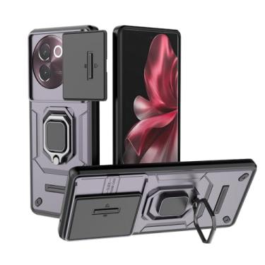 Imagem de Kukoufey Compatível com suporte Vivo V30e 5G Shell, com capa de lente de câmera deslizante compatível com Vivo V30e 5G V2340 V2339 capa roxa