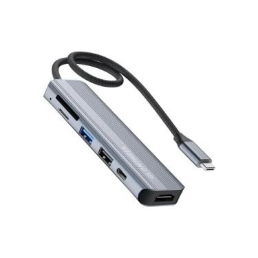 Imagem de Glomtheia USB C Hub Multiport Adapter Laptop Docking Station for Macbook Pro, USB C Splitter with 4K HDMI, 5Gbps USB 3.0, USB2.0, SD/TF Card Reader, 100W PD Charging