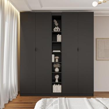 Imagem de Guarda-roupa Modulado 4 Portas 3 Peças Hera Cabecasa Madeiramadeira Preto