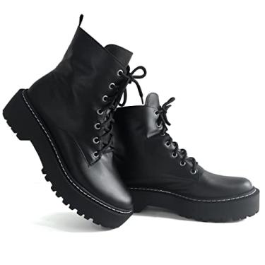 Imagem de Bota Feminina Preta Coturno Botinha Cano Médio Confot (39, Preto)