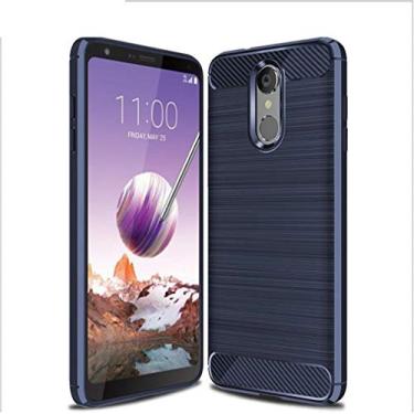 Imagem de Capa para LG Stylo 4, capa de material de fibra de carbono, suave antiderrapante, macia, anti-impressões digitais, capa totalmente protetora para LG Stylo 4