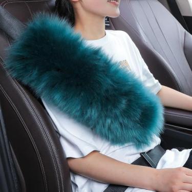 Imagem de OGLAND Capas de cinto de segurança aconchegantes de lã longa de pele de carneiro, capas fofas para cinto de segurança para marcapasso, adultos, crianças, mulheres, almofadas universais para carro, 1